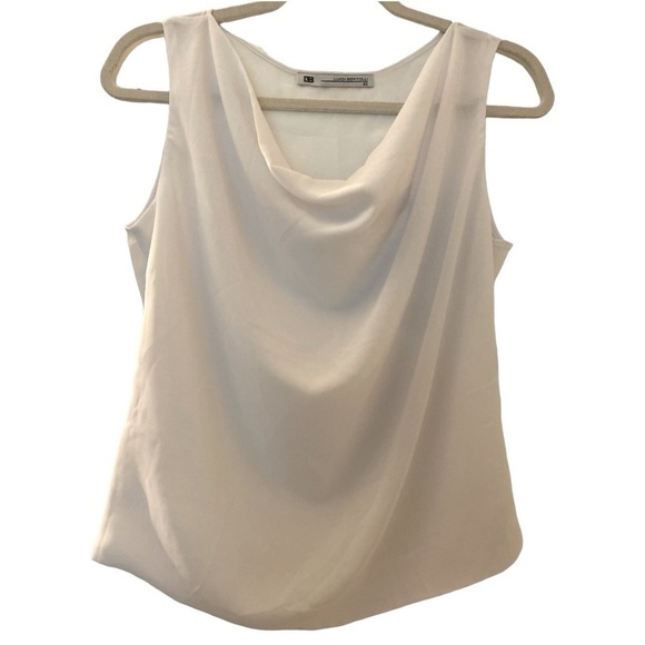 Luigi Bertolli  white sleeveless blouse, size 40. Draped neckline. - Picture 1 of 5